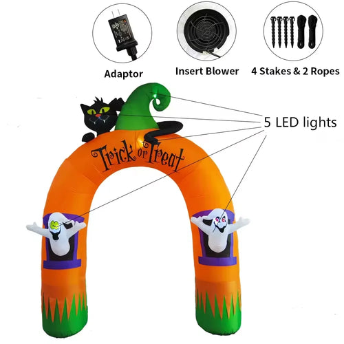 The Haunted Welcome — 10-Foot Light-Up Inflatable Arch