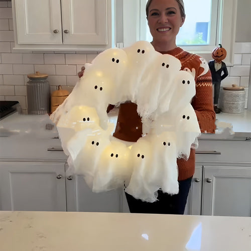 Boo Crew — Light-Up Ghost Wreath
