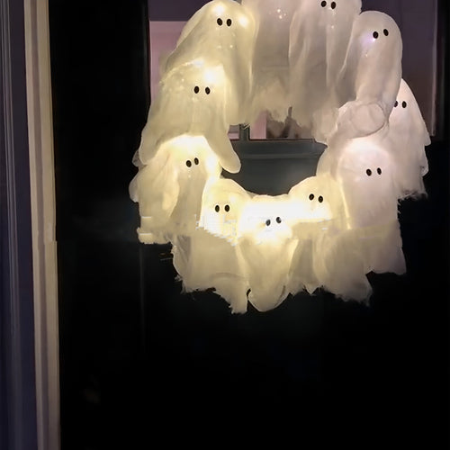 Boo Crew — Light-Up Ghost Wreath