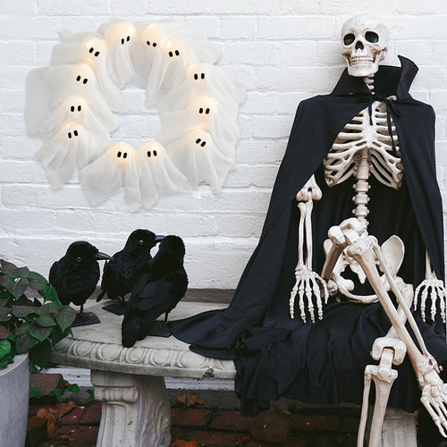 Boo Crew — Light-Up Ghost Wreath